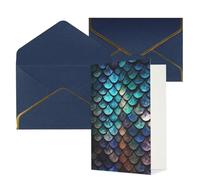 KKLWEGU Biglietto di auguri 3D con motivo a squame di drago magico con buste Thinking of You, biglietto di auguri di buon compleanno, invito a matrimonio, biglietti vuoti per tutte le occasioni, 10,2