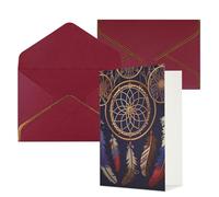 KKLWEGU Biglietto di auguri con acchiappasogni americano, con buste, biglietto di auguri per compleanno, matrimonio, biglietti vuoti per tutte le occasioni, 10,2 x 15,2 cm