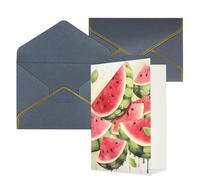 KKLWEGU Biglietto di auguri con anguria con frutta fresca con buste Thinking of You Biglietto di buon compleanno invito a nozze biglietti vuoti per tutte le occasioni 4x6