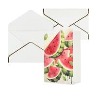 KKLWEGU Biglietto di auguri con anguria con frutta fresca con buste Thinking of You Biglietto di buon compleanno invito a nozze biglietti vuoti per tutte le occasioni 4x6