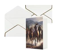 KKLWEGU Biglietto di auguri con buste, motivo cavalli che pensano a te, biglietto di auguri di buon compleanno, matrimonio, biglietti vuoti per tutte le occasioni, 10 x 15 cm