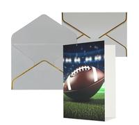 KKLWEGU Biglietto di auguri con buste, motivo: football americano, biglietto di auguri per compleanno, matrimonio, biglietti vuoti per tutte le occasioni, 10 x 15 cm