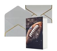 KKLWEGU Biglietto di auguri con buste, motivo: football americano, biglietto di auguri per compleanno, matrimonio, biglietti vuoti per tutte le occasioni, 10 x 15 cm
