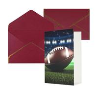 KKLWEGU Biglietto di auguri con buste, motivo: football americano, biglietto di auguri per compleanno, matrimonio, biglietti vuoti per tutte le occasioni, 10 x 15 cm