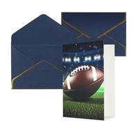 KKLWEGU Biglietto di auguri con buste, motivo: football americano, biglietto di auguri per compleanno, matrimonio, biglietti vuoti per tutte le occasioni, 10 x 15 cm
