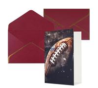 KKLWEGU Biglietto di auguri con buste, motivo: football americano, biglietto di auguri per compleanno, matrimonio, biglietti vuoti per tutte le occasioni, 10 x 15 cm