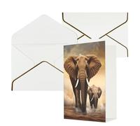 KKLWEGU Biglietto di auguri con elefante e cucciolo di elefante con buste Thinking of You Biglietto di auguri di buon compleanno per matrimonio biglietti vuoti per tutte le occasioni 4x6