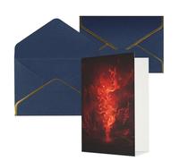 KKLWEGU Biglietto di auguri con fiamme rosse con buste Thinking of You, biglietto di auguri di buon compleanno, matrimonio, biglietti vuoti per tutte le occasioni, 10 x 15 cm