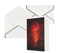 KKLWEGU Biglietto di auguri con fiamme rosse con buste Thinking of You, biglietto di auguri di buon compleanno, matrimonio, biglietti vuoti per tutte le occasioni, 10 x 15 cm
