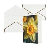 KKLWEGU Biglietto di auguri con fiori di narciso con buste Thinking of You, biglietto di auguri per compleanno, matrimonio, biglietti vuoti per tutte le occasioni, 10 x 15 cm