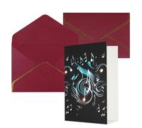 KKLWEGU Biglietto di auguri con note musicali con buste Thinking of You Biglietto di buon compleanno invito a nozze biglietti vuoti per tutte le occasioni 4x6