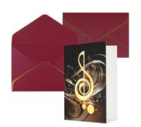 KKLWEGU Biglietto di auguri con note musicali con buste Thinking of You Biglietto di buon compleanno invito a nozze biglietti vuoti per tutte le occasioni 4x6