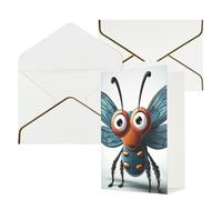 KKLWEGU Biglietto di auguri con occhi di insetti e ali con buste Thinking of You, biglietto di auguri per compleanno, matrimonio, biglietti vuoti per tutte le occasioni, 10 x 15 cm
