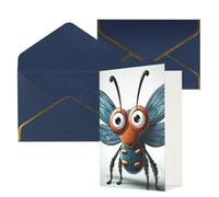 KKLWEGU Biglietto di auguri con occhi di insetti e ali con buste Thinking of You, biglietto di auguri per compleanno, matrimonio, biglietti vuoti per tutte le occasioni, 10 x 15 cm