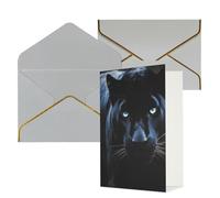 KKLWEGU Biglietto di auguri con pantera con occhi azzurri, con buste, biglietto di auguri di buon compleanno, invito a matrimonio, biglietti vuoti per tutte le occasioni, 10 x 15 cm