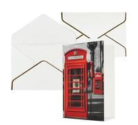 KKLWEGU Biglietto di auguri con telefono, con buste, motivo: Inghilterra, Regno Unito, stile retrò, con scritta "Thinking of You", per compleanno, matrimonio, biglietti vuoti per tutte le occasioni