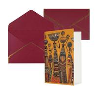 KKLWEGU Biglietto di auguri creativo della cultura africana con buste Thinking of You Biglietto di buon compleanno invito a nozze biglietti vuoti per tutte le occasioni 4x6