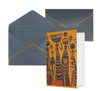KKLWEGU Biglietto di auguri creativo della cultura africana con buste Thinking of You Biglietto di buon compleanno invito a nozze biglietti vuoti per tutte le occasioni 4x6