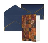 KKLWEGU Biglietto di auguri in stile africano patchwork con buste Thinking of You Biglietto di buon compleanno invito a nozze biglietti vuoti per tutte le occasioni 4x6