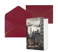 KKLWEGU Biglietto di auguri Love from New York con buste Thinking of You, biglietto di auguri di buon compleanno, matrimonio, biglietti vuoti per tutte le occasioni, 10 x 15 cm