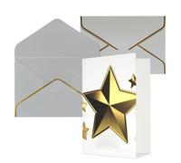 KKLWEGU Biglietto di auguri stella d'oro con busta biglietto "Pensier" di buon compleanno invito a nozze biglietto di auguri vuoto per tutte le occasioni 4x6