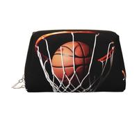 KKLWEGU Borsa da trucco in pelle da basket borsa cosmetica impermeabile organizer piccola borsa per trucco con cerniera borsa da viaggio portatile per donne ragazze, Oro, Taglia unica