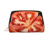 KKLWEGU Borsa per il trucco in pelle con fetta di pomodoro borsa cosmetica impermeabile piccola borsa per trucco con cerniera borsa da viaggio portatile per donne ragazze, Oro, Taglia unica