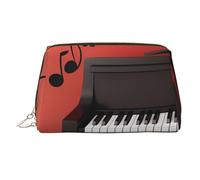 KKLWEGU Borsa per il trucco in pelle con note musicali pianoforte borsa cosmetica impermeabile organizer piccola borsa per trucco con cerniera borsa portatile da viaggio per donne ragazze, Oro, Taglia