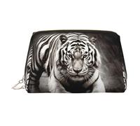 KKLWEGU Borsa per il trucco in pelle di tigre nera e bianca borsa cosmetica impermeabile organizer piccola borsa per trucco con cerniera borsa da viaggio portatile per donne ragazze, Oro, Taglia unica