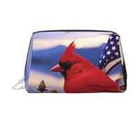 KKLWEGU Borsa per il trucco in pelle viola Morning Glory Borsa cosmetica impermeabile organizer piccola borsa per trucco con cerniera borsa portatile da viaggio per donne ragazze, Argento, Taglia