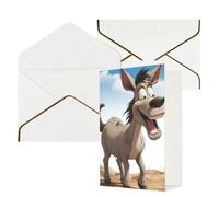 KKLWEGU Cartone animato asino biglietto di auguri con buste Thinking of You Biglietto di buon compleanno invito matrimonio biglietti vuoti per tutte le occasioni 4x6