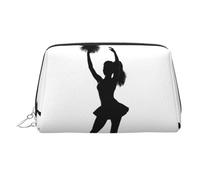 KKLWEGU Cheerleader Borsa per il trucco in pelle impermeabile borsa cosmetica organizer piccola borsa per trucco con cerniera borsa portatile da viaggio per donne ragazze, Argento, Taglia unica