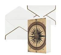 KKLWEGU Compass Wind Road Map Biglietto di auguri con buste Thinking of You Biglietto di buon compleanno invito a nozze biglietti vuoti per tutte le occasioni 4x6