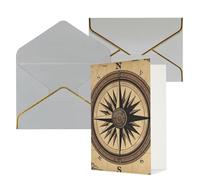 KKLWEGU Compass Wind Road Map Biglietto di auguri con buste Thinking of You Biglietto di buon compleanno invito a nozze biglietti vuoti per tutte le occasioni 4x6