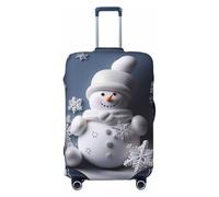 KKLWEGU Copertura per bagagli con pupazzo di neve, stelle e fiocchi di neve, elasticizzata, lavabile, protezione per valigia, antigraffio, custodia elastica per valigia, adatta per 45-81 cm, Nero , S