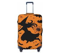 KKLWEGU Copertura per bagagli con strega volante di Halloween, elasticizzata, lavabile, protezione per valigia, antigraffio, custodia elastica per valigia, adatta per 45-81 cm, Nero , XL