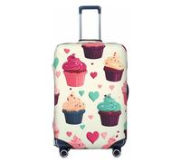 KKLWEGU Cupcake Candy Hearts Sweet Luggage Cover Stretch Lavabile Valigie Protector Copertura per Valigie Antigraffio Manica Elastica Valigia Protettiva Copertura per Bagagli Adatto 45-81 cm, Nero , M