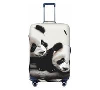 KKLWEGU Cute Pandas - Copertura per valigia, elasticizzata, lavabile, antigraffio, per valigie, adatta per valigie da 45,7 a 81,7 cm, Nero , XL