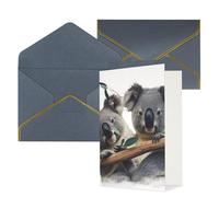 KKLWEGU Divertente biglietto di auguri con koala con buste Thinking of You, biglietto di auguri di buon compleanno, matrimonio, biglietti vuoti per tutte le occasioni, 10 x 15 cm
