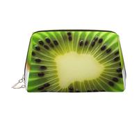 KKLWEGU Kiwi Slice - Trousse per trucchi in pelle, impermeabile, piccola borsa per il trucco, con cerniera, portatile, da viaggio, per donne e ragazze, Oro, Taglia unica
