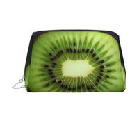 KKLWEGU Kiwi Slice - Trousse per trucchi in pelle, impermeabile, piccola borsa per il trucco, con cerniera, portatile, da viaggio, per donne e ragazze, Argento, Taglia unica