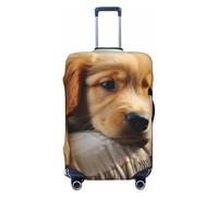 KKLWEGU Lazy Dog Puppy - Copertura per bagagli elasticizzata e lavabile, protezione per valigia, antigraffio, custodia elastica per valigie, adatta per 45-81 cm, Nero , M