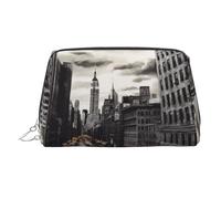 KKLWEGU Love From New York Borsa per il trucco in pelle impermeabile borsa cosmetica organizer piccola borsa per trucco con cerniera borsa portatile da viaggio per donne ragazze, Argento, Taglia unica