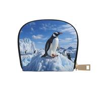 KKLWEGU Portafoglio porta carte di credito con pinguino Snow Mountain, portafoglio per carte di credito con cerniera in pelle per donne signore Rfid blocco porta carte piccolo portamonete portafoglio