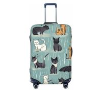 KKLWEGU Raining Cats & Dogs - Copertura per bagagli elasticizzata e lavabile, protezione per valigia, antigraffio, custodia elastica per valigia, adatta per 45-81 cm, Nero , S