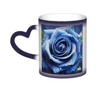 KKLWEGU Tazze da caffè in ceramica da 325 ml, tazza che cambia colore, tazza da caffè personalizzata novità tazza da caffè bella illustrazione rosa blu tazza da tè tazze da caffè fresche tazze da