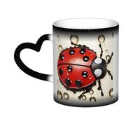 KKLWEGU Tazze da caffè in ceramica da 325 ml, tazza che cambia colore, tazza da caffè personalizzata novità tazza da caffè bella coccinella tazza da tè tazze da caffè fresche tazze da caffè per uomini