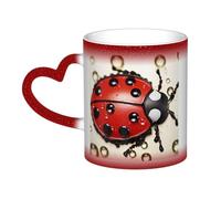 KKLWEGU Tazze da caffè in ceramica da 325 ml, tazza che cambia colore, tazza da caffè personalizzata novità tazza da caffè bella coccinella tazza da tè tazze da caffè fresche tazze da caffè per uomini