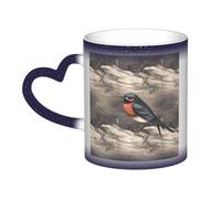 KKLWEGU Tazze da caffè in ceramica da 325 ml, tazza che cambia colore, tazza da caffè personalizzata, tazza da caffè con rondine in grafite, tazze da caffè fresche per uomini e donne, regalo