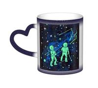 KKLWEGU Tazze da caffè in ceramica da 325 ml, tazza che cambia colore, tazza da caffè personalizzata, tazza da caffè che si illumina al buio, tazze da caffè fresche per uomini e donne, regalo